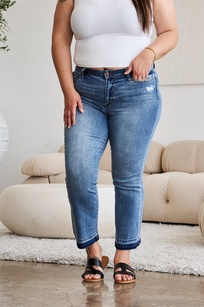 Judy Blue Release Hem Cropped Bootcut Jeans