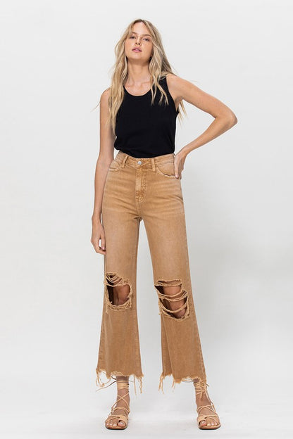 VERVET 90's Vintage Crop Flare Jeans