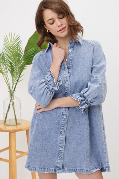 Lauren Denim Washed Mini Dress