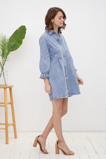 Lauren Denim Washed Mini Dress