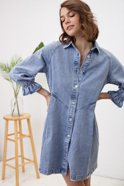 Lauren Denim Washed Mini Dress