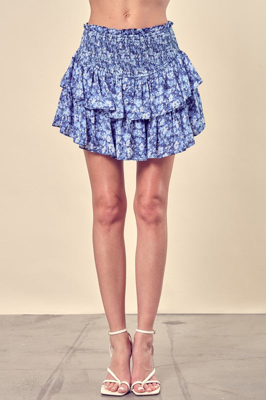 Sofia Tiered Ruffle Floral Mini Skort