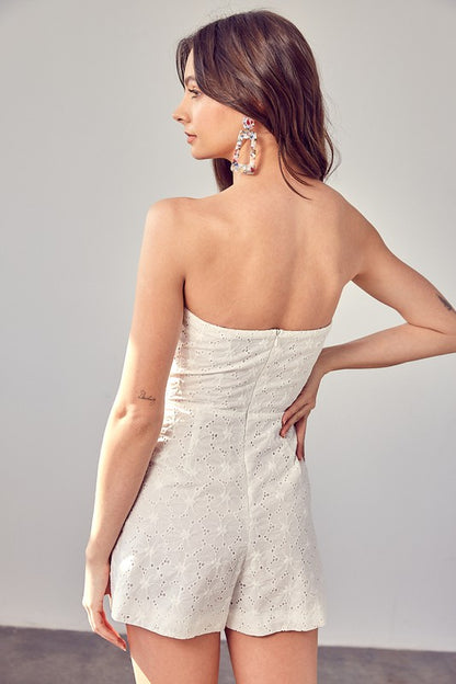 Elysia Eyelet Ruffle Romper