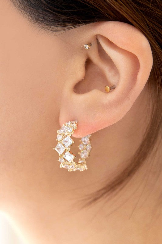 Diamond Hoop Earrings