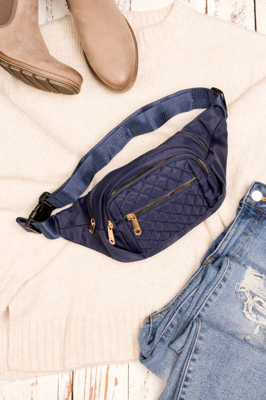 Quilted Sling Belt Bag