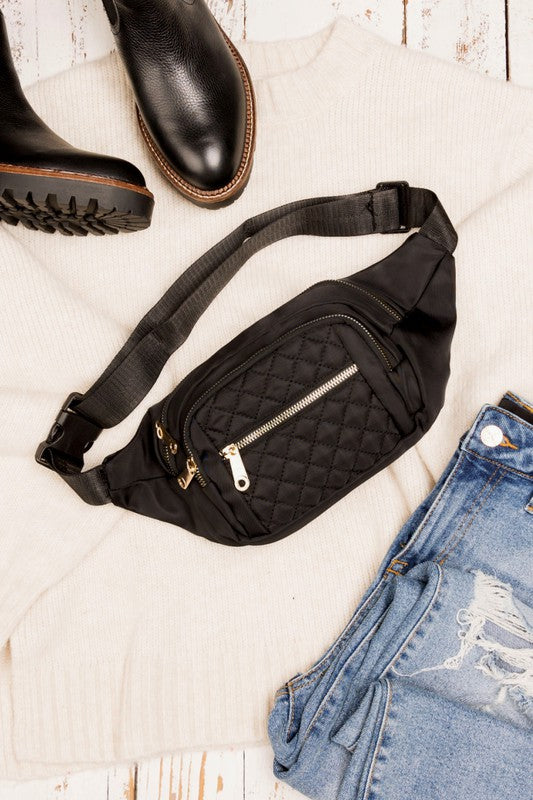 Quilted Sling Belt Bag