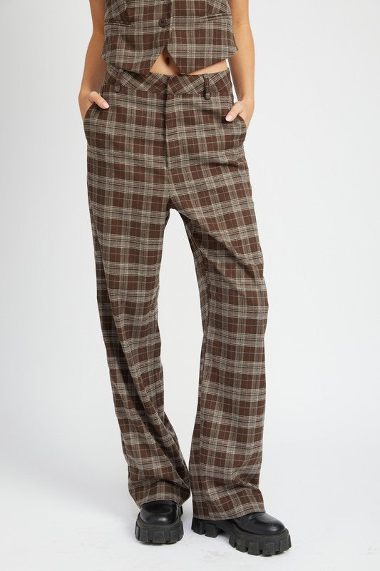 Cairo Plaid High Waist Trousers