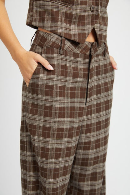 Cairo Plaid High Waist Trousers