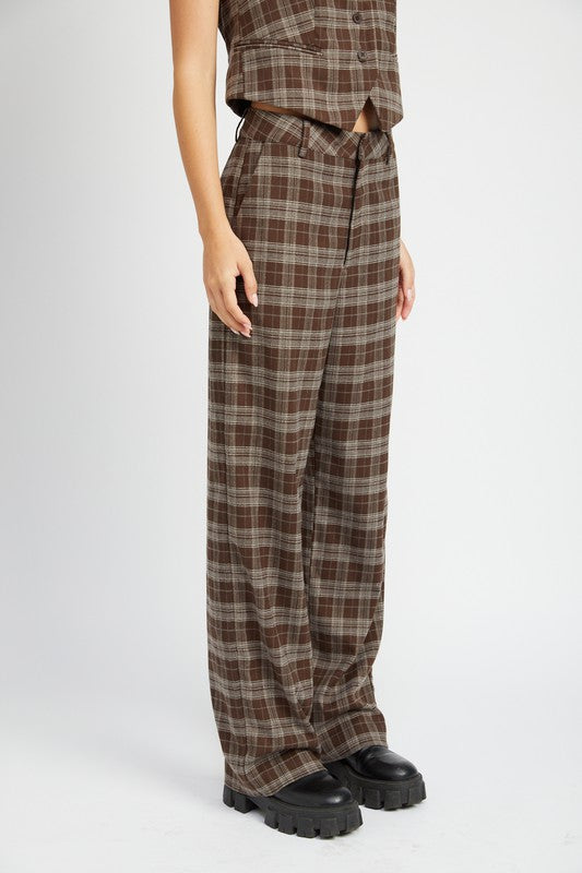 Cairo Plaid High Waist Trousers