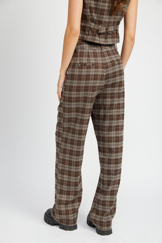 Cairo Plaid High Waist Trousers