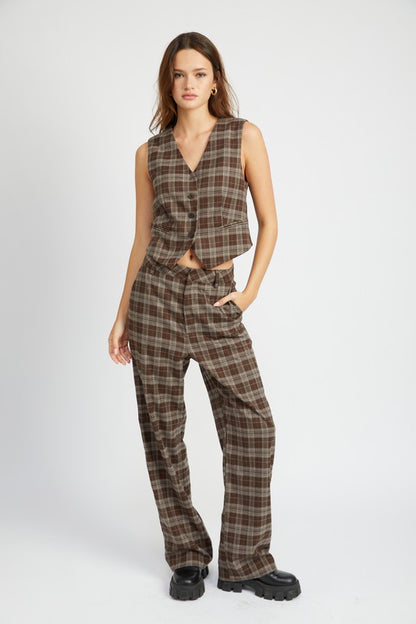 Cairo Plaid High Waist Trousers