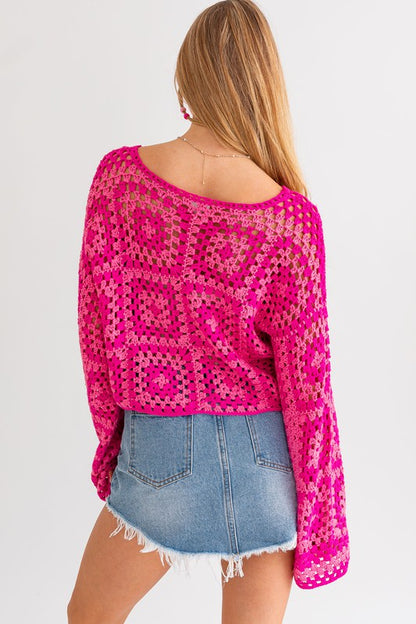 Raven Long Sleeve Crochet Top