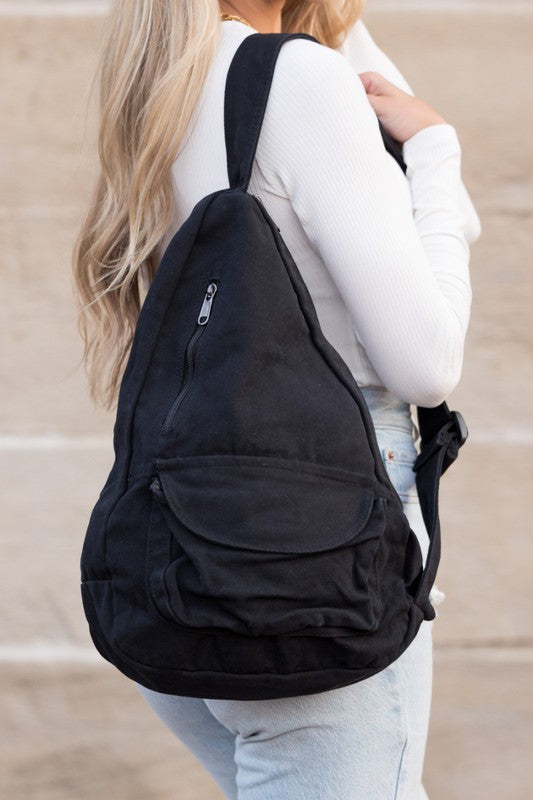 Oversized Canvas Sling Bag