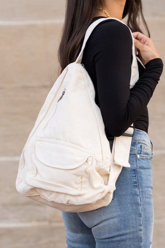 Oversized Canvas Sling Bag