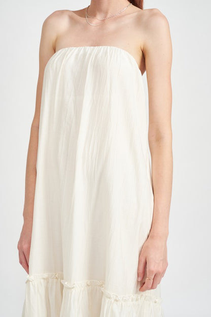 Strapless Tiered Maxi Dress