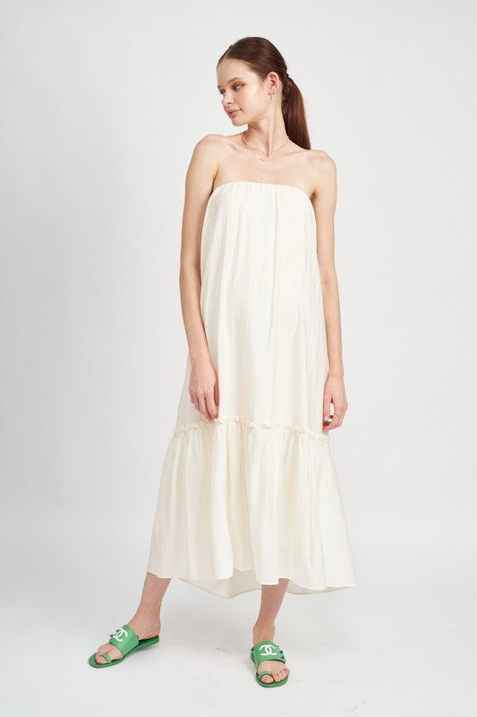 Strapless Tiered Maxi Dress