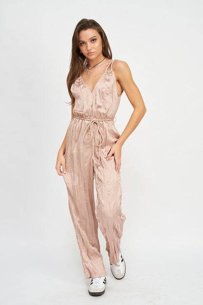 Solana Pleated Wide Leg Jumpsuit