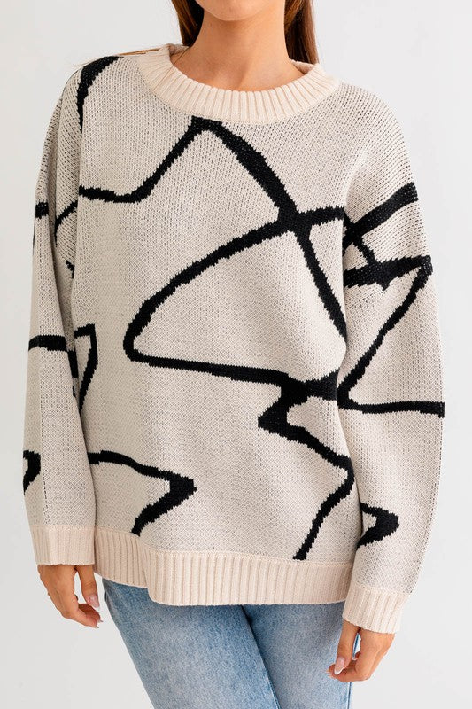 Mona Abstract Oversized Sweater