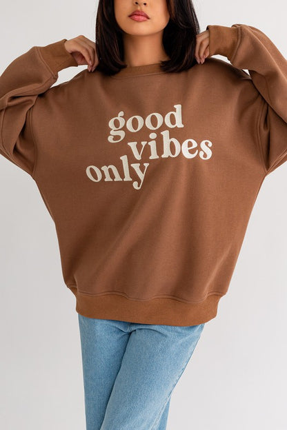 Good Vibes Oversized Embroidered Sweatshirt