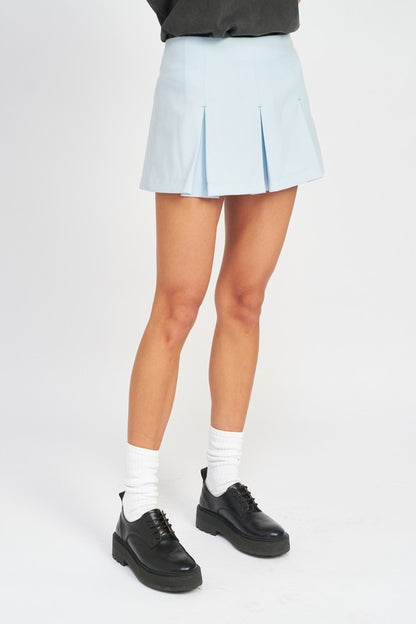 Low Rise Pleated Mini Skort