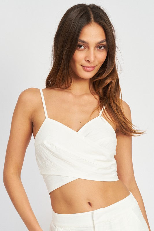 Chelsea Back Bow Detail Wrapped Crop Top