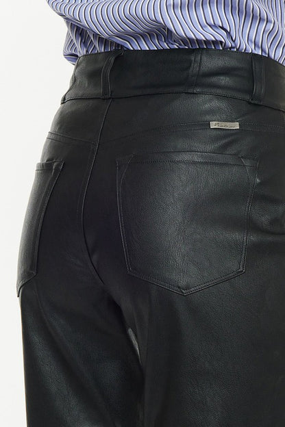 Kancan Leather High Rise Skinny Straight Pants