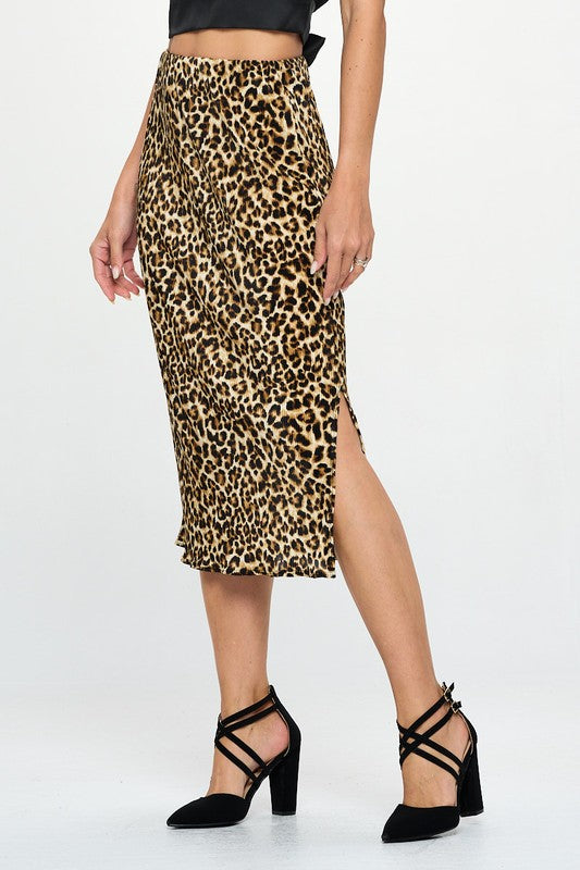 Leopard Print Midi Skirt