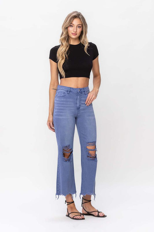 VERVET 90's Vintage Crop Flare Jeans