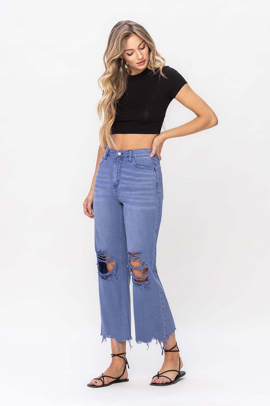 VERVET 90's Vintage Crop Flare Jeans