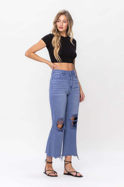 VERVET 90's Vintage Crop Flare Jeans