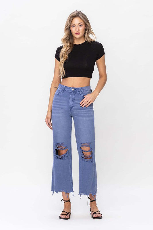 VERVET 90's Vintage Crop Flare Jeans