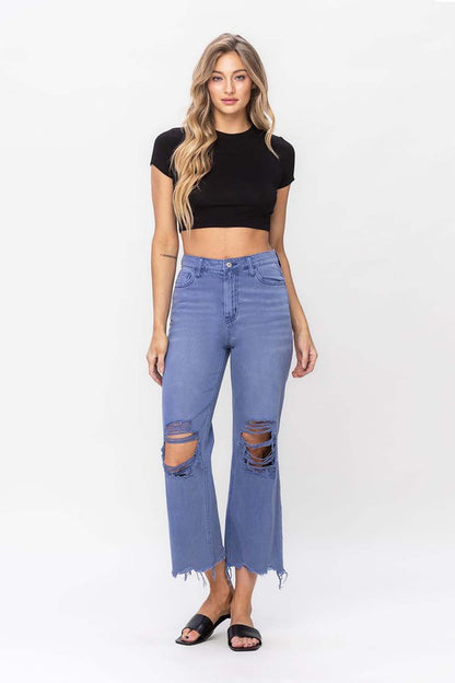 VERVET 90's Vintage Crop Flare Jeans