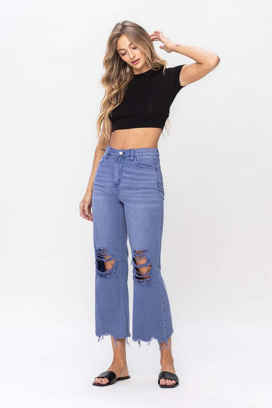 VERVET 90's Vintage Crop Flare Jeans