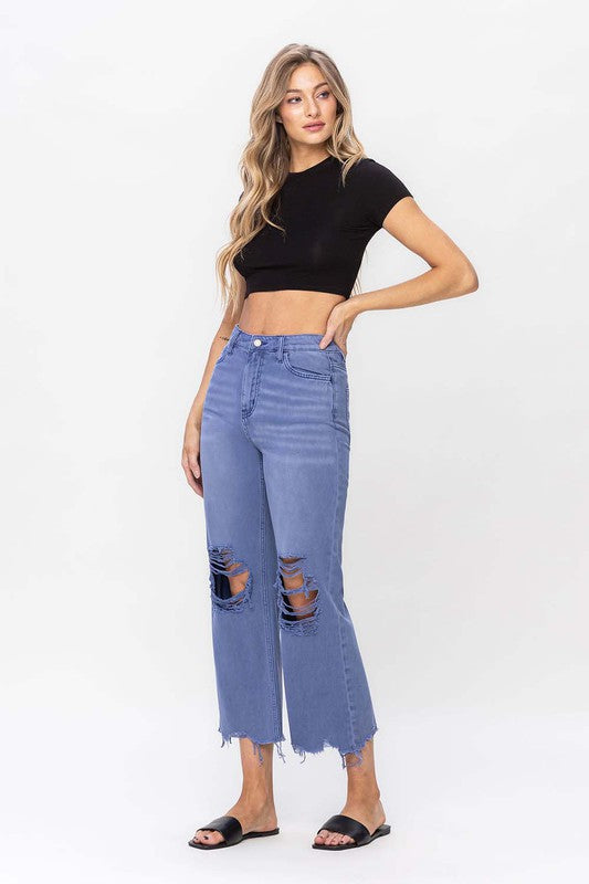 VERVET 90's Vintage Crop Flare Jeans