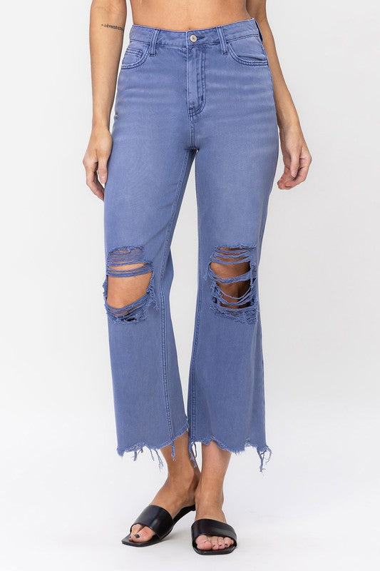 VERVET 90's Vintage Crop Flare Jeans