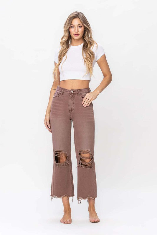 VERVET 90's Vintage Crop Flare Jeans