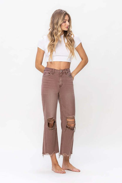 VERVET 90's Vintage Crop Flare Jeans