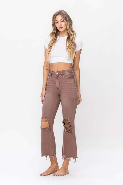 VERVET 90's Vintage Crop Flare Jeans