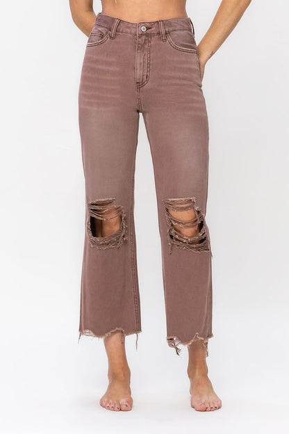 VERVET 90's Vintage Crop Flare Jeans