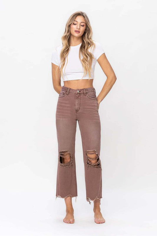 VERVET 90's Vintage Crop Flare Jeans