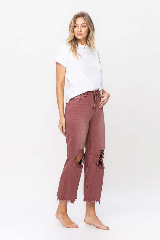 VERVET 90's Vintage High Rise Crop Flare Jeans