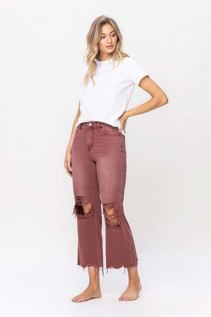 VERVET 90's Vintage High Rise Crop Flare Jeans