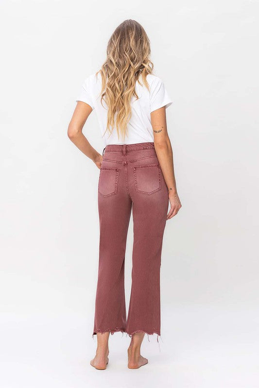 VERVET 90's Vintage High Rise Crop Flare Jeans