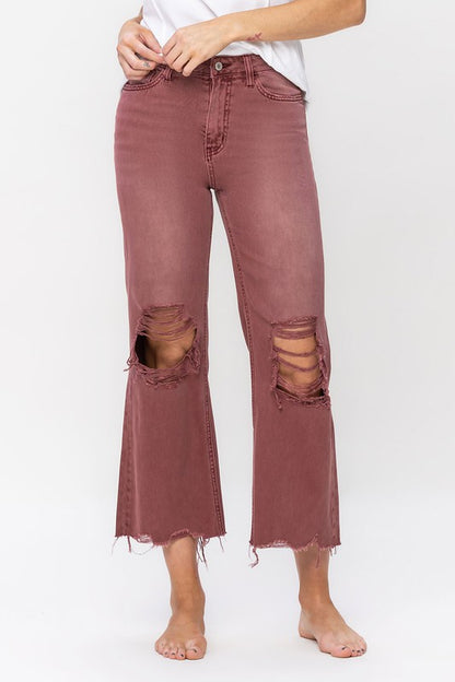 VERVET 90's Vintage High Rise Crop Flare Jeans