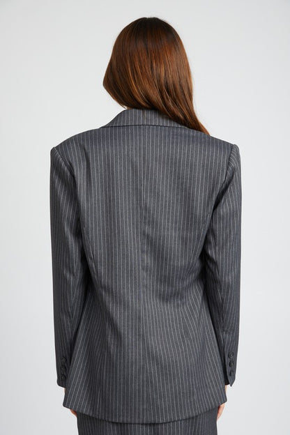 To The Office Pinstripe Blazer Jacket