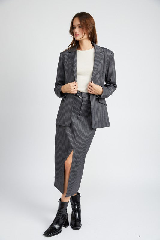 To The Office Pinstripe Blazer Jacket