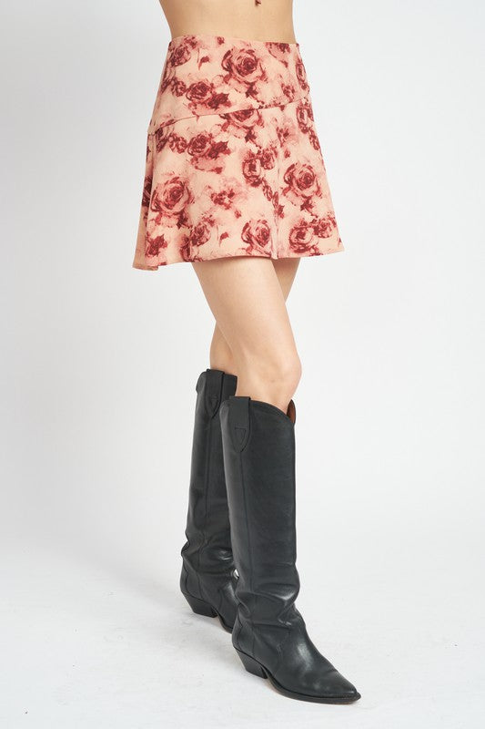 Florence Floral Flared Mini Skirt