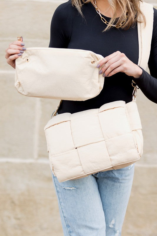 Crossbody Puffer Bag and Clutch