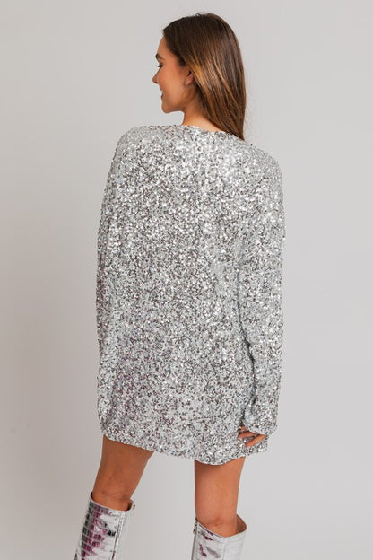 Trixie Long Sleeve Sequin Mini Dress