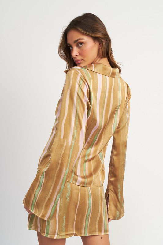 Funky Town Striped Wide Sleeve Top